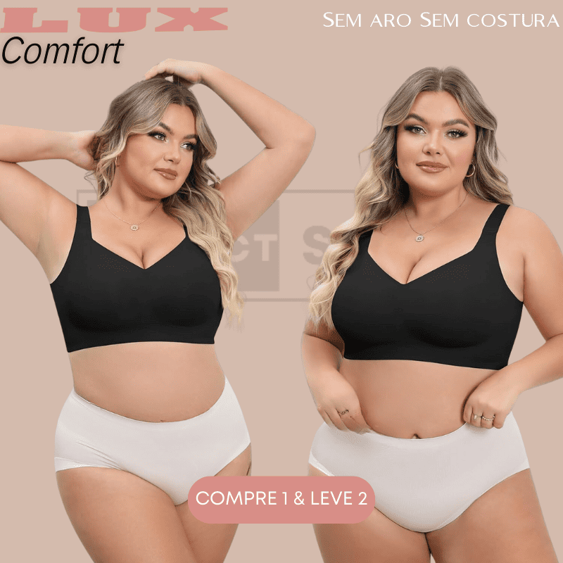 Sutiã Lux Comfort Sem Costura - Sustentação e Conforto [COMPRE 1 LEVE 2]
